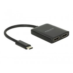 Delock - Externí video adaptér - STDP4320 - USB-C - 2 x HDMI - černá - maloobchod
