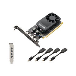 NVIDIA Quadro P1000 - Grafická karta - Quadro P1000 - 4 GB GDDR5 - PCIe 3.0 x16 nízký profil - 4 x Mini DisplayPort - Včetně adaptérů