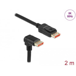 Delock DisplayPort kabel samec přímý na samec 90° pravoúhlý dolů 8K 60 Hz 2m