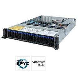 Gigabyte server R272-Z32 1xSP3 (AMD Epyc 7002), 16x DDR4 DIMM,24+2x 2,5, M.2, 2x 1GbE i350+OCP, IPMI, 2x 800W plat