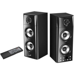 Genius SP-HF2800 BT, Reproduktory, 2.0, 60W, Bluetooth, TWS technologie, dřevěné, USB, dálkové ovládání, černé