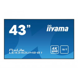 iiyama ProLite LE4340UHS-B1 - 43" Třída úhlopříčky (42.5" zobrazitelný) displej LCD s LED podsvícením - digital signage - Android - 4K UHD (2160p) 3840 x 2160 - matná čerň