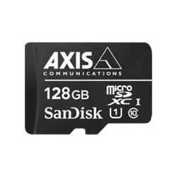 AXIS Surveillance - Paměťová karta flash (adaptér microSDXC na SD zahrnuto) - 128 GB - UHS-I U1 Class10 - microSDXC UHS-I - černá - pro AXIS M4308, P3818, Q1951, Q1952, Q6100, V5938 50; P37 Series; Q60 Series; V59 Series
