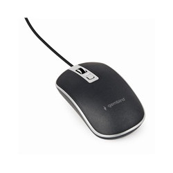 GEMBIRD myš MUS-4B-06-BS, drátová, optická, USB, černá stříbrná