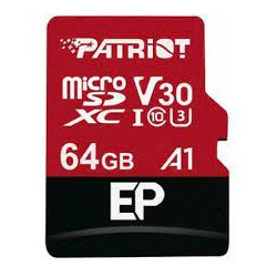 64GB microSDXC Patriot V30 A1, class 10 U3 100 80MB s + adapter
