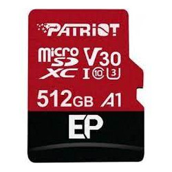 512GB microSDXC Patriot V30 A1, class 10 U3 100 80MB s + adapter