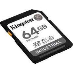 KINGSTON 64GB SDHC Industrial -40C to 85C C10 UHS-I U3 V30 A1 pSLC