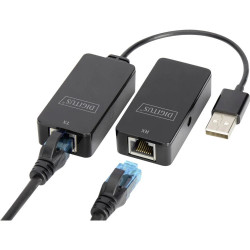 DIGITUS USB Extender, USB 2.0, pro použití s Cat5 5e 6 (UTP, STP nebo SFT) kabelu až 50 m 164 stop