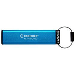 Kingston flash disk 128GB USB-C IronKey Keypad 200C, FIPS 140-3 Lvl 3 (Pending) AES-256 