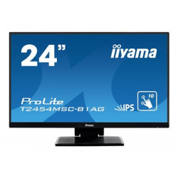 iiyama ProLite T2454MSC-B1AG - LED monitor - 23.8" - dotykový displej - 1920 x 1080 Full HD (1080p) @ 60 Hz - IPS - 250 cd m2 - 1000:1 - 5 ms - HDMI, VGA - reproduktory - matná čerň