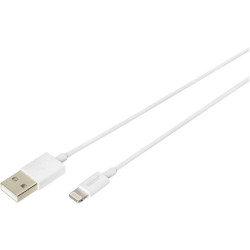 Digitus Apple charger data cable, Apple 8pin - USB A M M, 1.0m, iP5 6 7, High Speed, MFI, wh