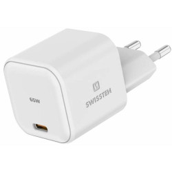 SWISSTEN SÍŤOVÝ ADAPTÉR GaN 1x USB-C 65W POWER DELIVERY BÍLÝ