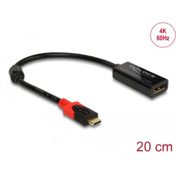 Delock - Adaptér Thunderbolt - USB-C (M) do DisplayPort (F) - 20 cm - černá