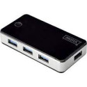 Digitus USB 3.0 Hub 4-port + napájecí zdroj, černý