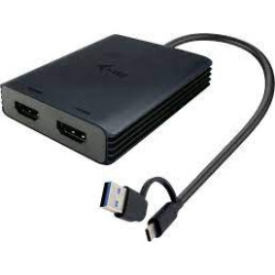 I-Tec USB-A USB-C Dual 4K HDMI Video Adapter