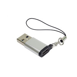 PremiumCord Adaptér USB-C na USB-A 3.0, stříbrná s očkem na zavěšení