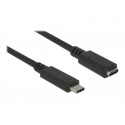 Delock - Prodlužovací USB kabel - USB-C (M) do USB-C (F) - USB 3.1 Gen 1 - 3 A - 1 m - černá