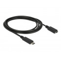 Delock - Prodlužovací USB kabel - USB-C (M) do USB-C (F) - USB 3.1 Gen 1 - 3 A - 1.5 m - černá