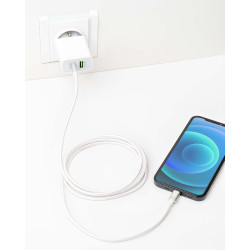 ER POWER kabel USB-C C 3A 60W 120cm bílý