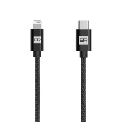 ER POWER kabel USB-C Lightning 120cm černý