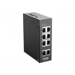 D-Link DIS 100E-8W - Přepínač - neřízený - 8 x 10 100 - lze montovat na konzolu DIN, pro připevnění na zeď - DC napájení