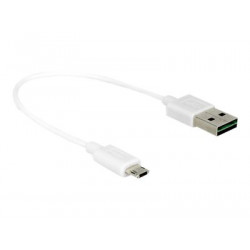 Delock - Kabel USB - Micro USB typ B (M) do USB (M) - USB 2.0 - 20 cm - reverzibilní konektor A, reverzibilní mikro konektor B - bílá