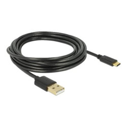 Delock - USB kabel - USB-C (M) do USB (M) - USB 2.0 - 3 A - 3 m - černá