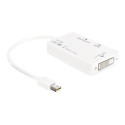 Delock - Video adaptér - dva spoje - Mini DisplayPort s piny (male) do DVI-D, HDMI, DisplayPort se zdířkami (female) - 16 cm - bílá