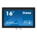 iiyama ProLite TF1615MC-B1 - LED monitor - 15.6" - open frame - dotykový displej - 1920 x 1080 Full HD (1080p) - IPS - 450 cd m2 - 1000:1 - 25 ms - HDMI, VGA, DisplayPort - černá