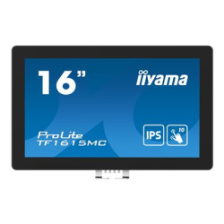 iiyama ProLite TF1615MC-B1 - LED monitor - 15.6" - open frame - dotykový displej - 1920 x 1080 Full HD (1080p) - IPS - 450 cd m2 - 1000:1 - 25 ms - HDMI, VGA, DisplayPort - černá