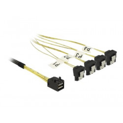 Delock - Kabel SATA SAS - SAS 6Gbit s - 4 x Mini SAS HD (SFF-8643) (Z) do SATA (R) úhlový - 50 cm