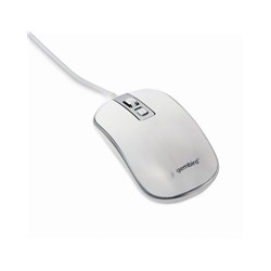 GEMBIRD myš MUS-4B-06-WS, drátová, optická, USB, bílá stříbrná