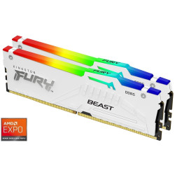 KINGSTON FURY Beast White RGB EXPO 64GB DDR5 6400MT s CL32 DIMM Kit 2x 32GB