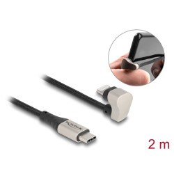 Delock Datový a nabíjecí kabel USB Type-C™ na Lightning™ pro iPhone™ a iPad™, 180°, pravoúhlá 1 m MFi