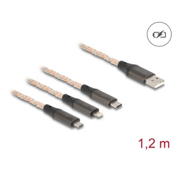 USB RGB Charging Cable 3 in 1 Type-A to, USB RGB Charging Cable 3 in 1 Type-A to