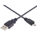 Kabel micro USB 2.0, A-B 1,8m s delším konektorem
