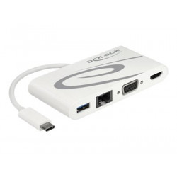 Delock - Retail Pack - dokovací stanice - USB-C 3.1 - VGA, HDMI - GigE