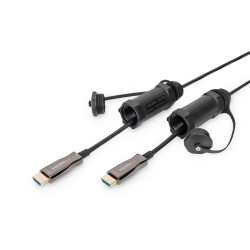 DIGITUS Připojovací kabel 4K HDMI AOC, ochranný kryt pro zástrčky IP 68; 10 m, 4K*2K@60HZ