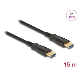 Delock - High Speed - HDMI kabel - HDMI s piny (male) do HDMI s piny (male) - 15 m - optické vlákno - černá - podpora 8K60Hz (7680 x 4320)