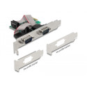 Delock - Sériový adaptér - PCIe 2.0 nízký profil - RS-232 x 2 - zelená