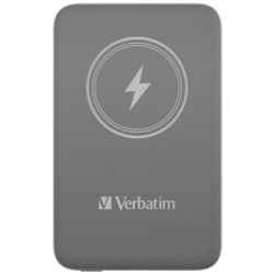 Verbatim, power banka s bezdrátovým nabíjením, 5V, nabíjení telefonu, 32249, 10 000mAh, přísavky pro přilnutí k telefonu, šedá