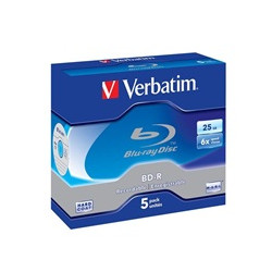 VERBATIM BD-R SL(5-pack)Blu-Ray Jewel 6x 25GB