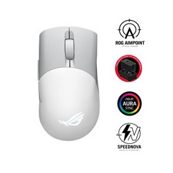 ASUS myš ROG KERIS WIRELESS AIMPOINT WHITE (P709), RGB, Bluetooth, bílá