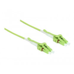 Delock - Kabel Fibre Channel - multirežim LC (M) uniboot do multirežim LC (M) uniboot - 1 m - optické vlákno - 50 125 mikron - OM5 - neobsahuje halogen - limetkově zelená