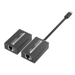 PremiumCord USB-C na HDMI extender přes patch kabel Cat5e 6 6a 4K@60Hz na 60m