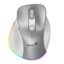 Myš bezdrátová, Genius Ergo 9000S Pro, stříbrná, optická, 2400DPI