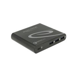 Delock USB Charger - Síťový adaptér - AC 100-240 V - 87 Watt - výstupní konektory: 4 - černá