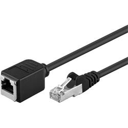 PremiumCord prodlužovací patch kabel FTP cat5E samec samice RJ45-RJ45, délka 2m, černá