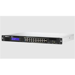 QNAP 1G switch QGD-1600-4G: 16x 1G port RJ-45 PoE (14x RJ-45 a 2x kombinované SFP+ RJ-45)