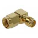Delock 10 GHz - Adaptér pro anténu - RP-SMA (M) do SMA (F) pravoúhlý - zlatá